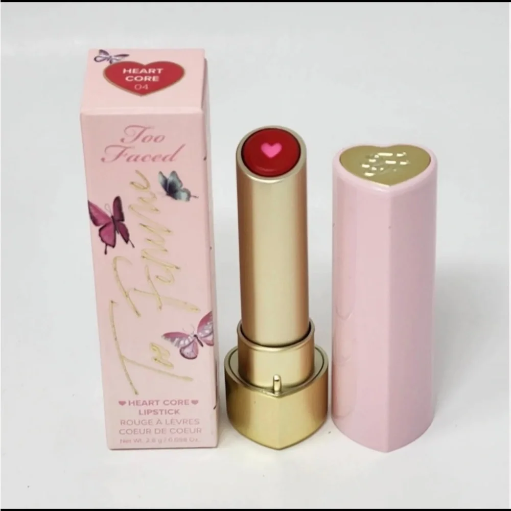 TOO FACED TOO FEMME HEART CORE LIPSTICK - Heart Core (cherry red) NIB